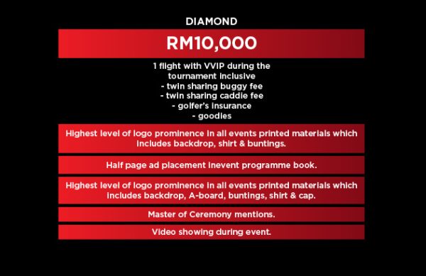 Diamond Package - RM10k Sponsorship