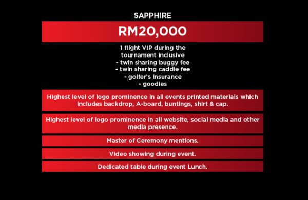 Sapphire Package - RM20k Sponsorship